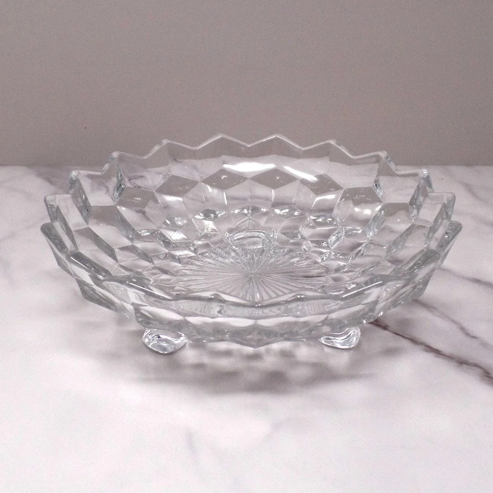Vintage Fostoria American Clear (2056) Three-toed Bon Bon (137)